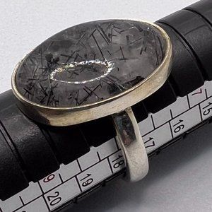 Tourmulated Quartz Ring Size 8 - Sterling Silver